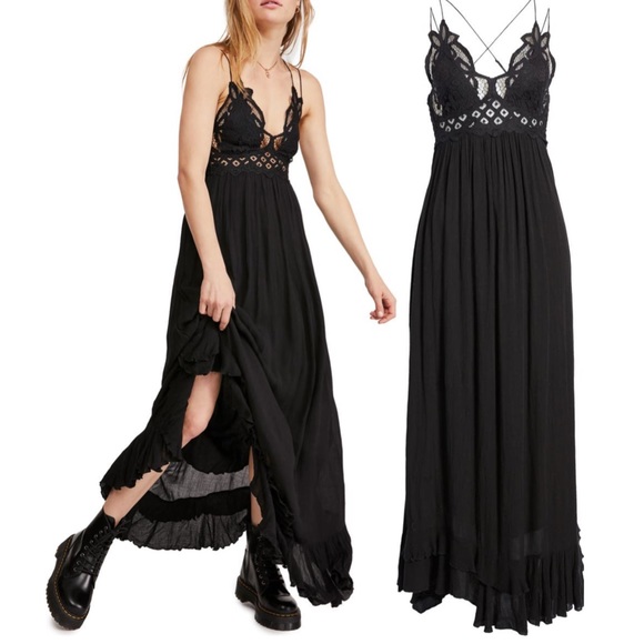 Free People Adella Maxi Slip Lace Dress size Large - Picture 5 of 9